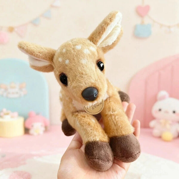 Deer Plush 6.3 Inches Lying Down Collectible Plush Dolls Stuffed Animal